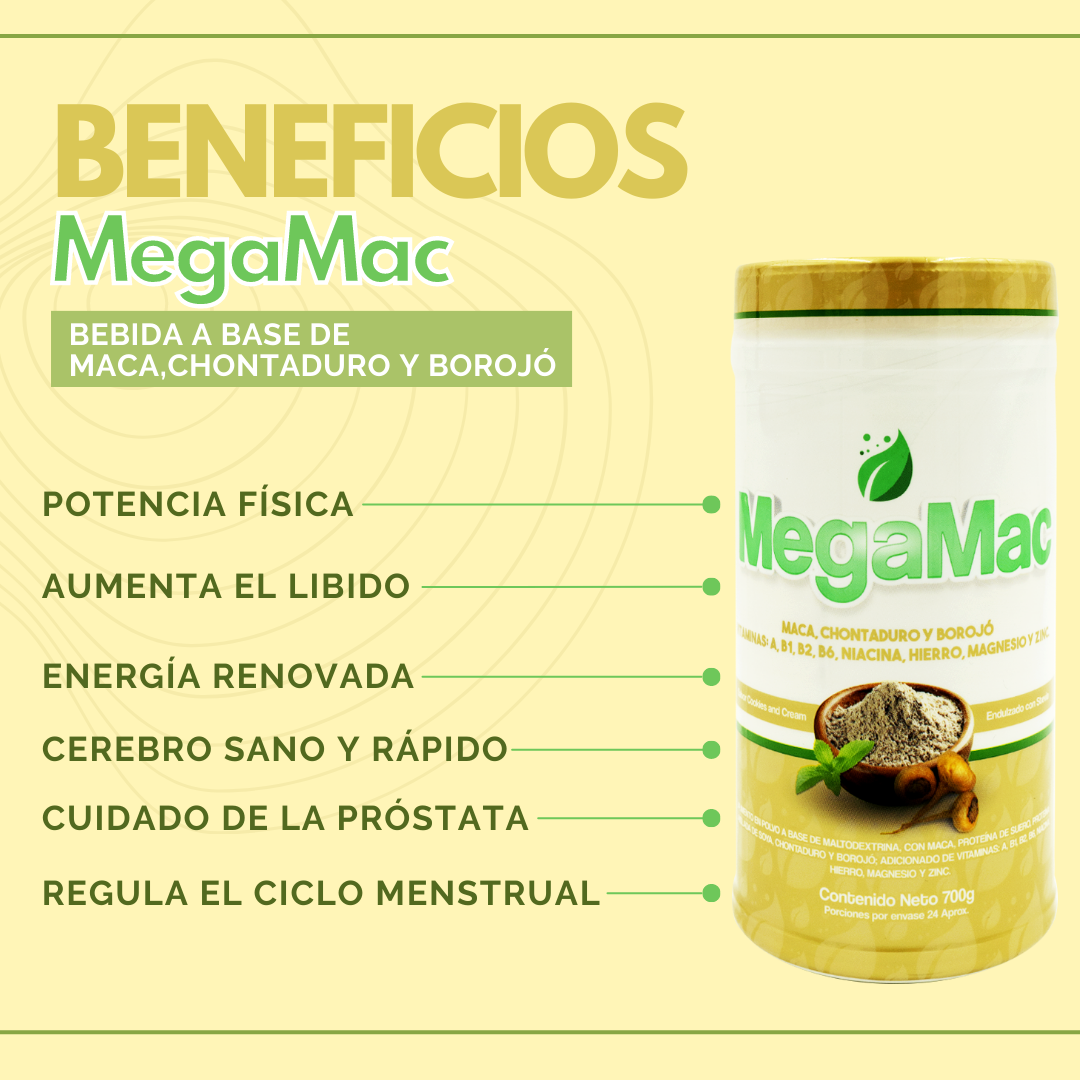 Megamac Suplemento Energético en Polvo con Maca, Borojó y Chontaduro