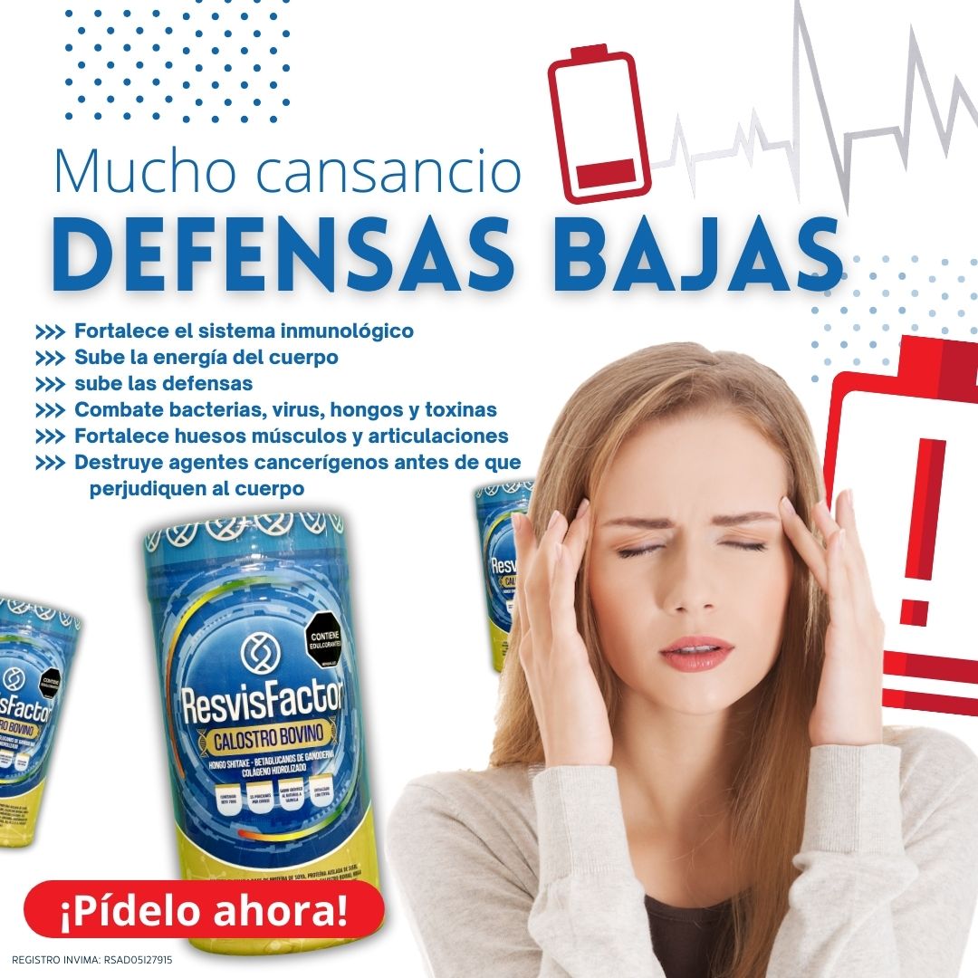 Resvifactor Calostro Bovino con Colágeno Hidrolizado, Vitaminas y Minerales en Polvo Sabor Vainilla