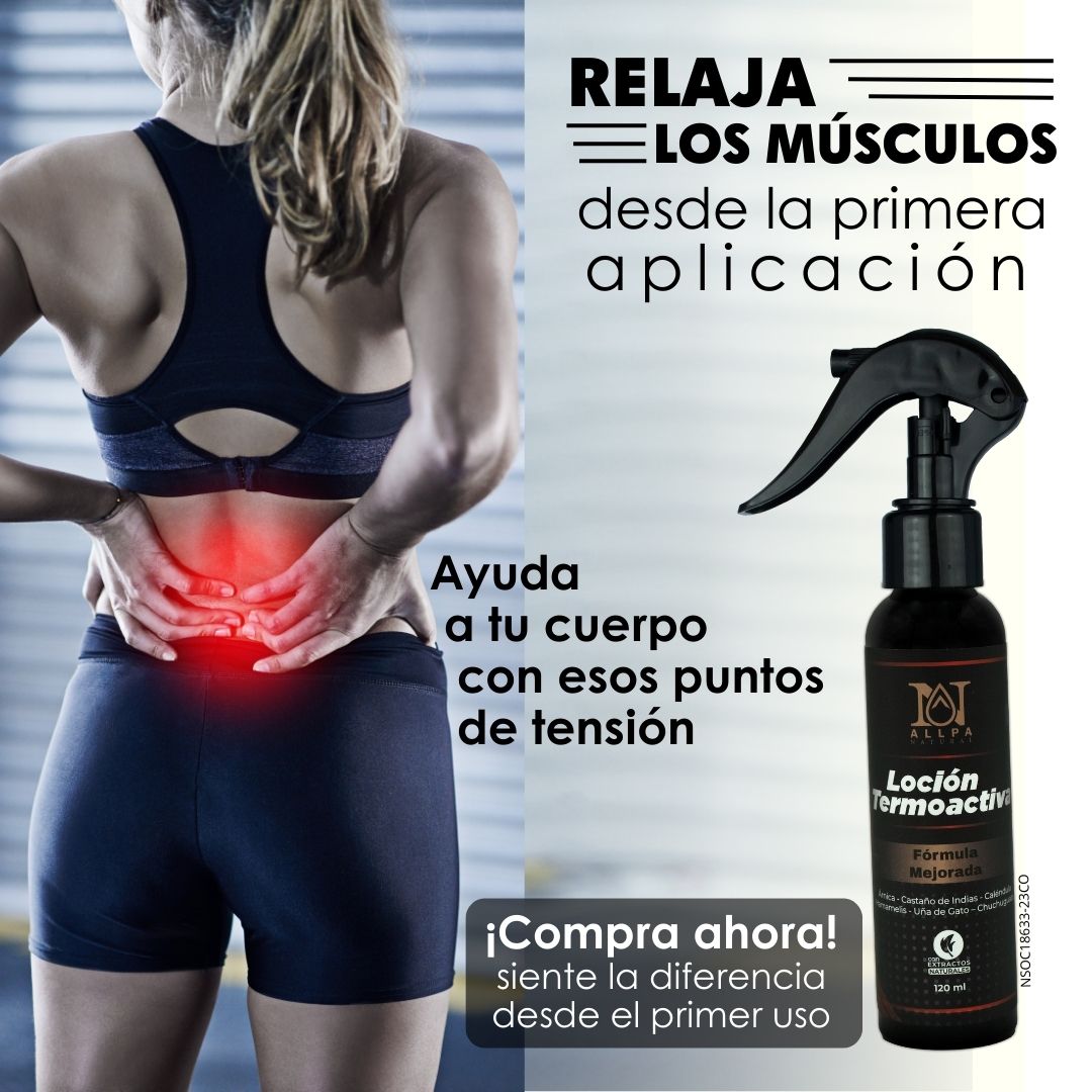 Loción Termoactiva Analgésica con Uña de Gato, Chuchuguaza y Hamamelis para Dolor Muscular y Articular